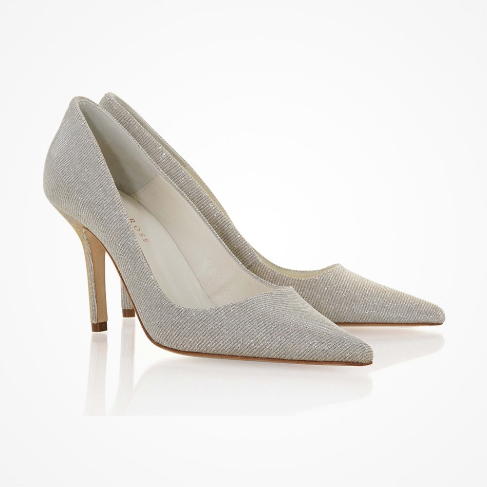 FREYA ROSE LONDON - Glam sparkly fabric heels (style: Albertine; color: Gold)